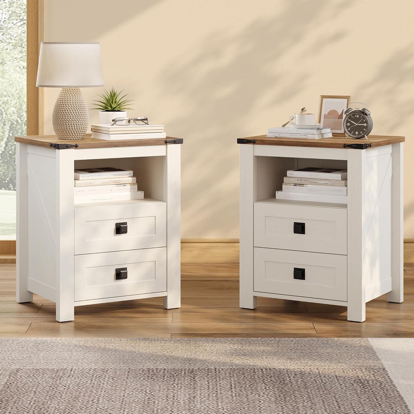 Larkin LED Storage Bed Set Amerlife White / Queen