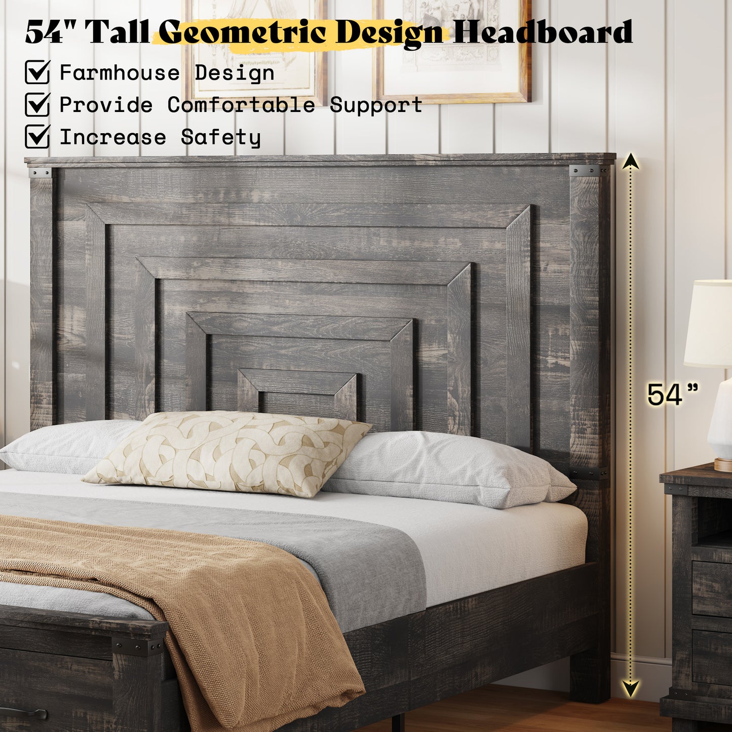 Quin Bed Frame Farmhouse Storage Bed Amerlife Black Queen