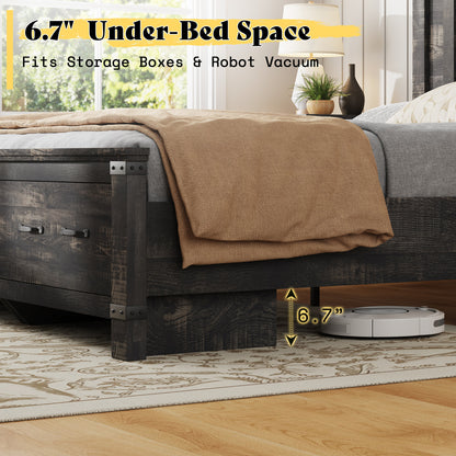 Quin Bed Frame Farmhouse Storage Bed Amerlife Black Queen