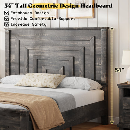 Quin Bed Frame Farmhouse Storage Bed Amerlife Black King