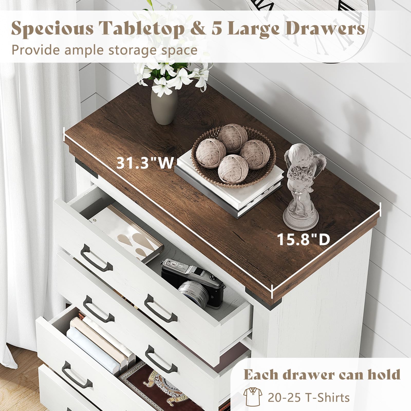 Quin Farmhouse Bedroom Set Amerlife White / Queen