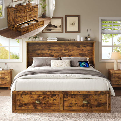 Haven Farmhouse Murphy Bed with Storage - F-BROWN