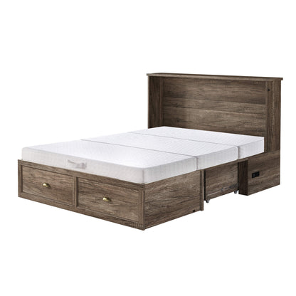 Haven Farmhouse Murphy Bed with Storage - F-GREY