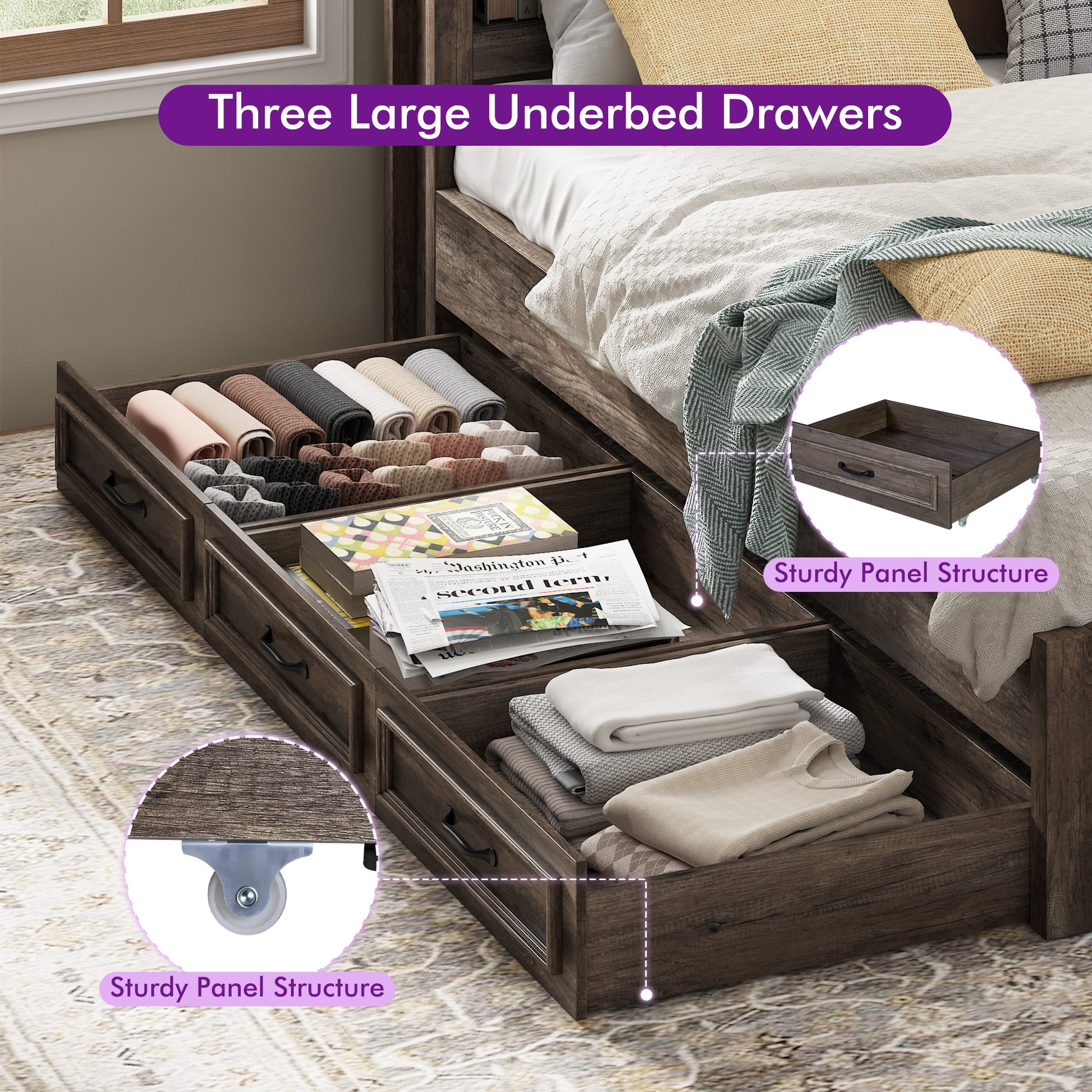 Slide Farmhouse Corner Bed Frame Amerlife 