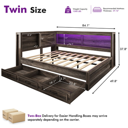 Slide Farmhouse Corner Bed Frame Amerlife 