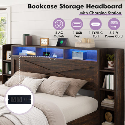 Stow Storage Bed Frame Amerlife King / Walnut
