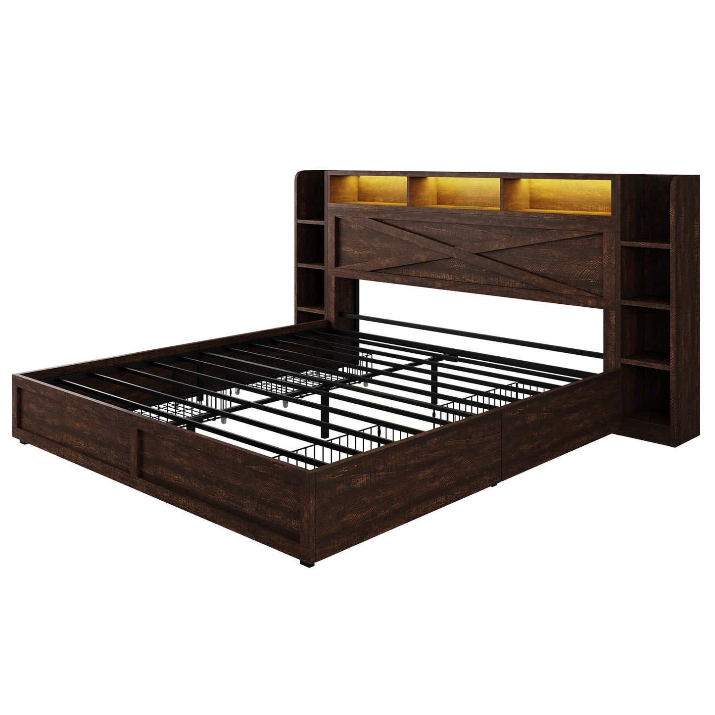 Stow Storage Bed Frame Amerlife Queen / Walnut