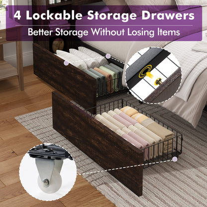 Stow Storage Bed Frame Amerlife Queen / Walnut