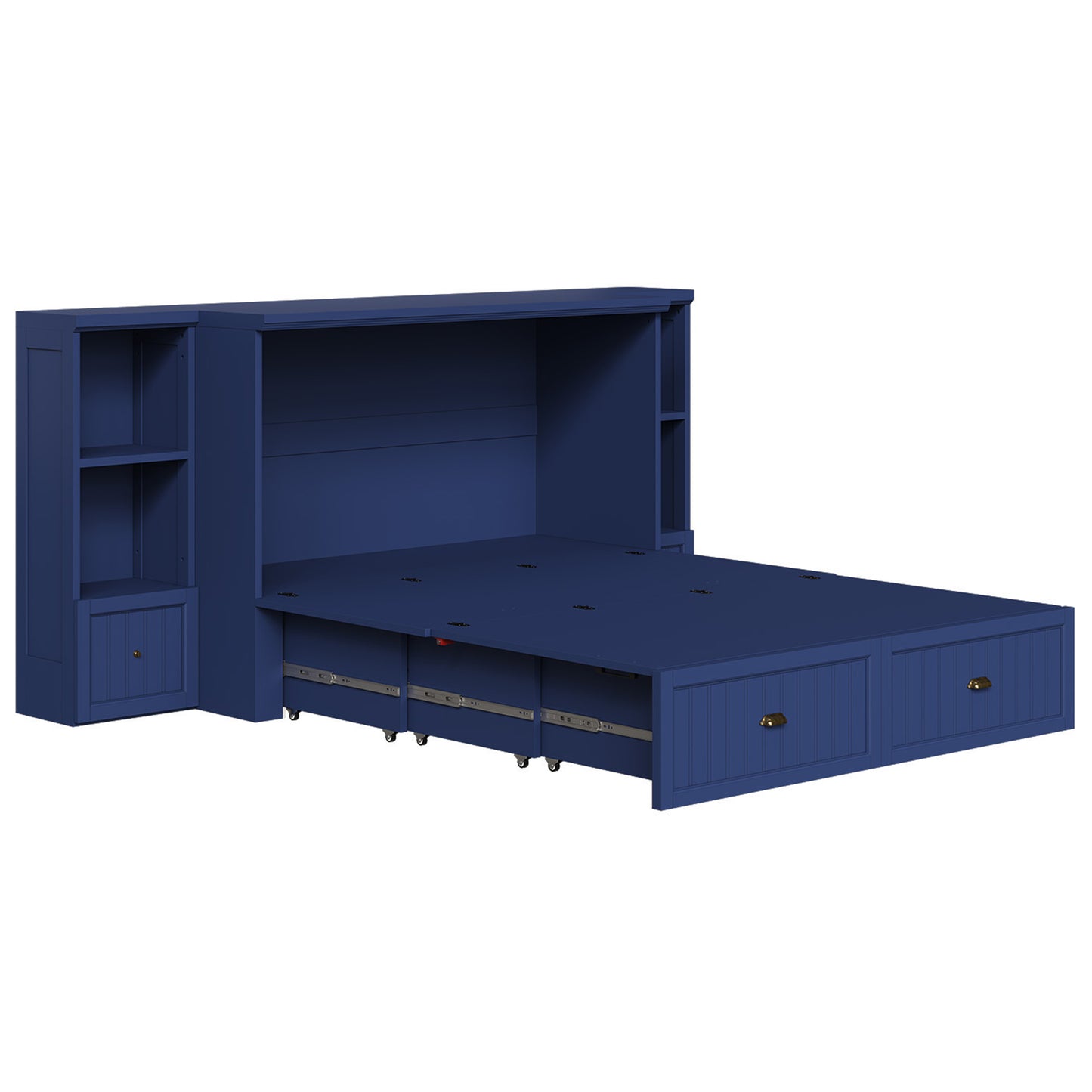 Slat Farmhouse Murphy Bed Amerlife Full / Blue
