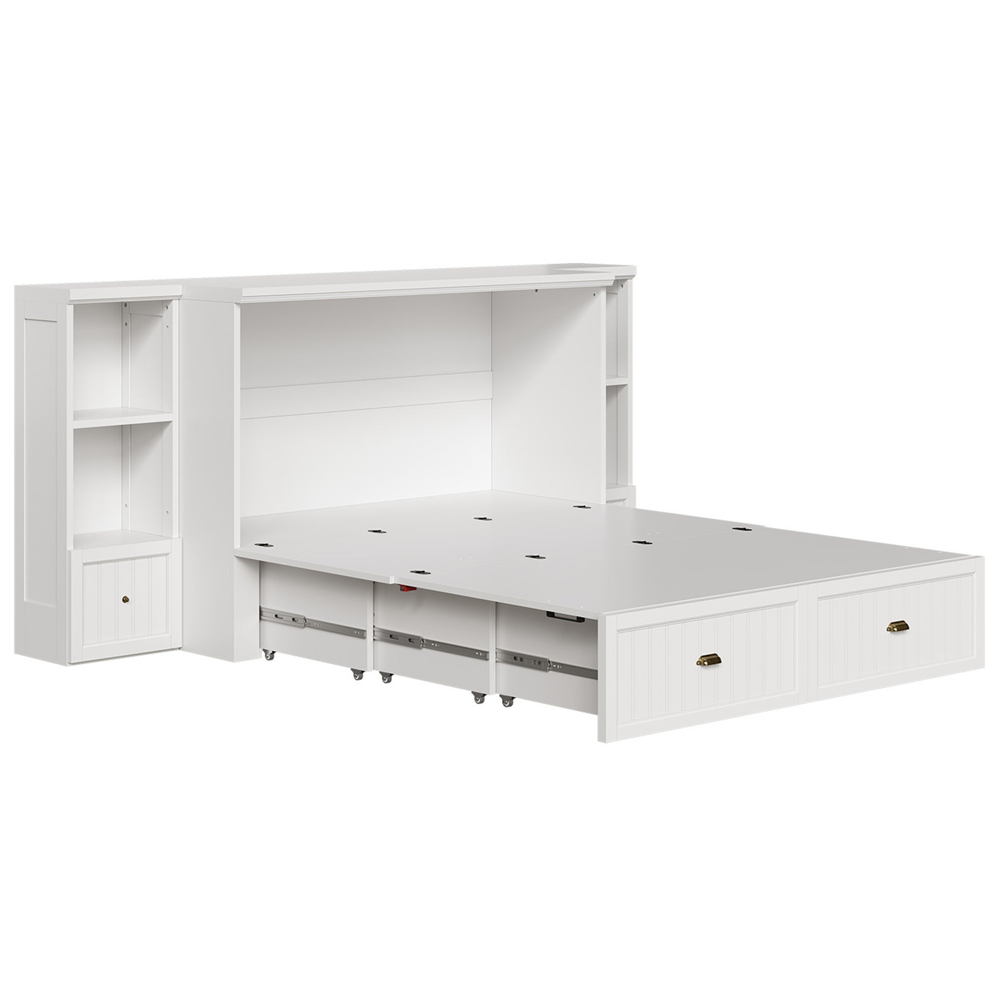 Slat Farmhouse Murphy Bed Amerlife Full / White