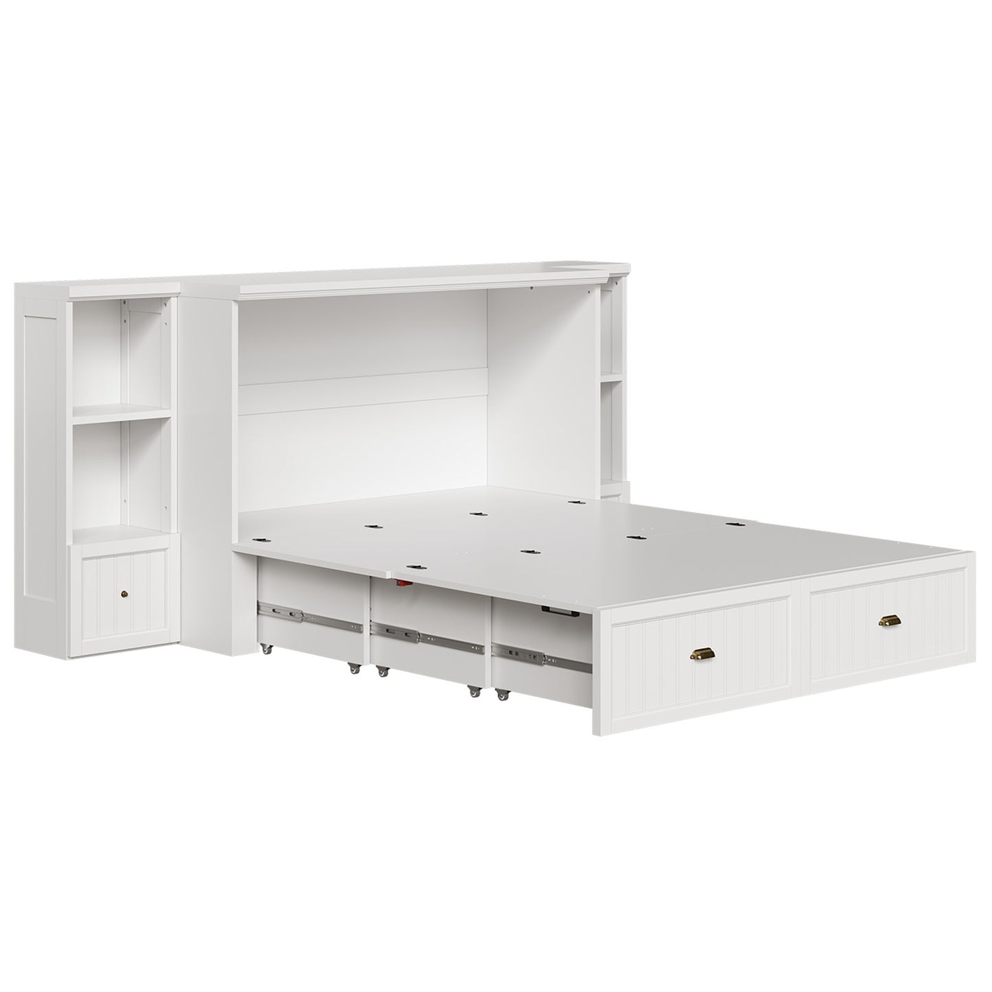 Slat Farmhouse Murphy Bed Amerlife Queen / White
