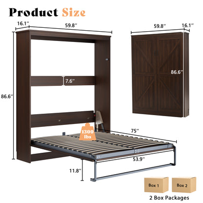Stash Murphy Bed Frame Amerlife Full / Walnut