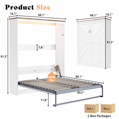 Stash Murphy Bed Frame Amerlife Queen / White