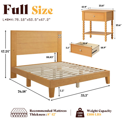 Fremont Solid Wood Bedroom Set Full Natural