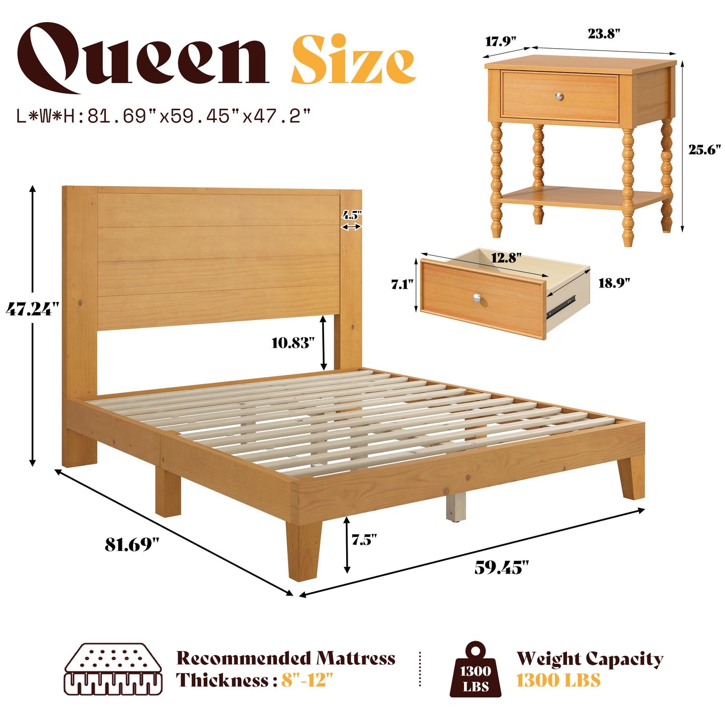 Fremont Solid Wood Bedroom Set Queen Natural