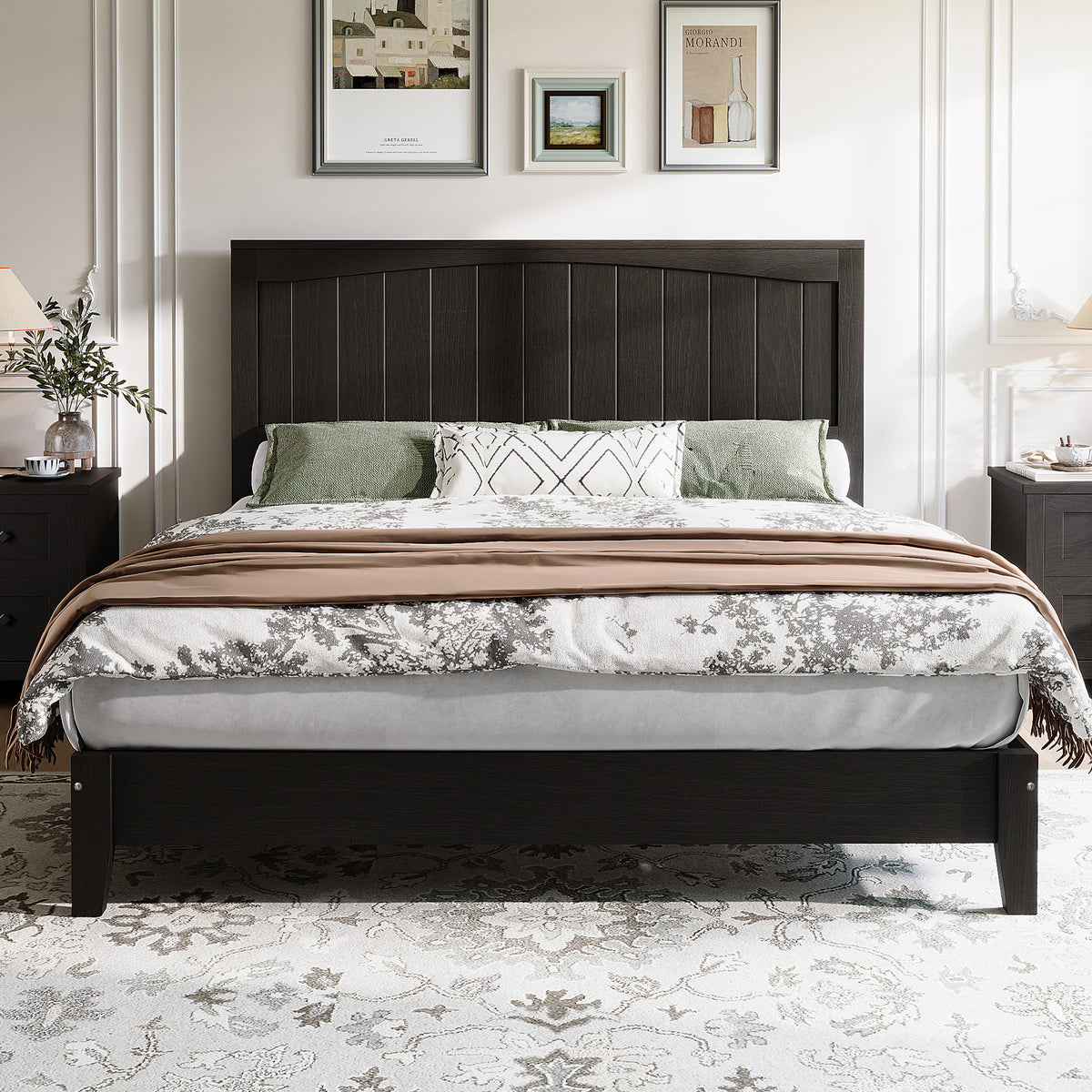 Sanderson Solid Wood Bed Frame -FULL / BLACK