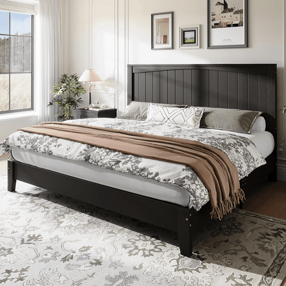 Sanderson Solid Wood Bed Frame -KING / BLACK