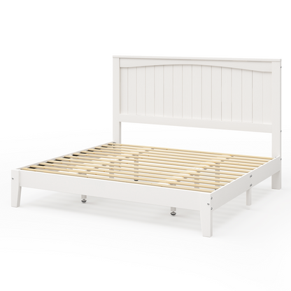 Sanderson Solid Wood Bed Frame -King / WHITE