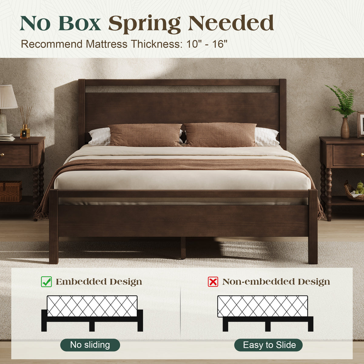 Void Solid Wood Bed - DW-F