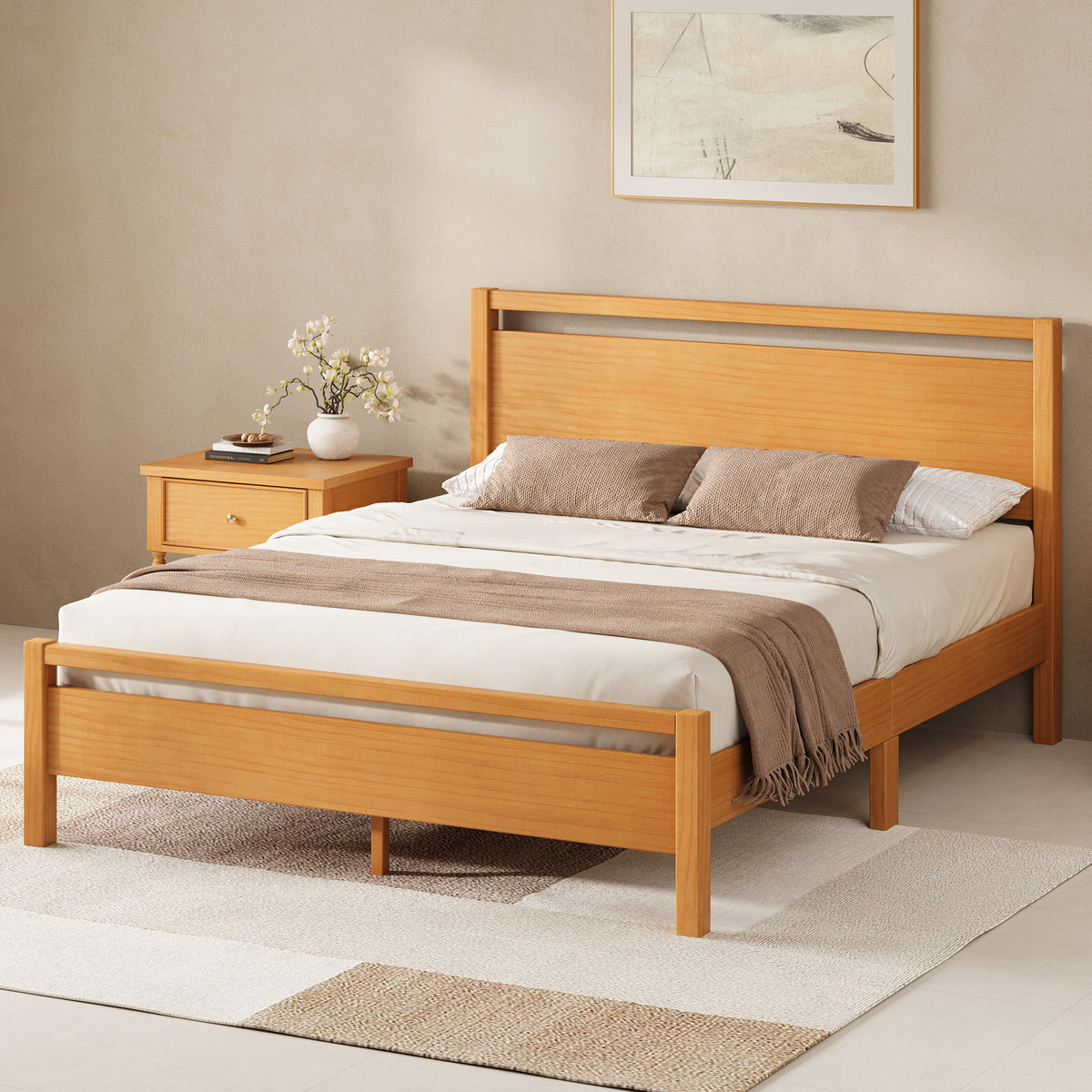 Void Solid Wood Bed - YO-F