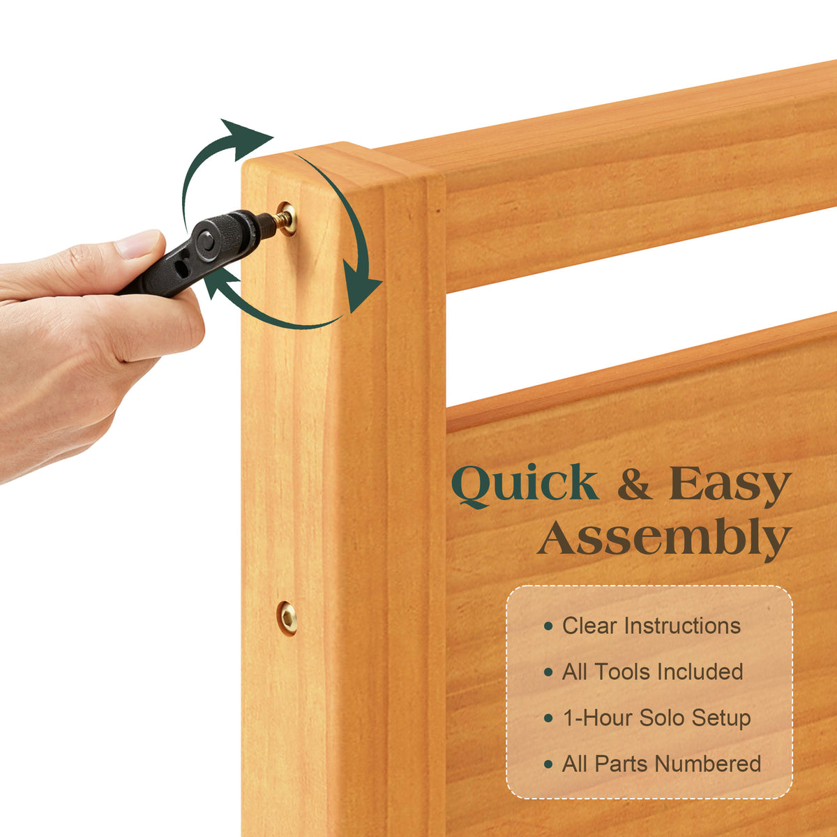 Void Solid Wood Bed - YO-F