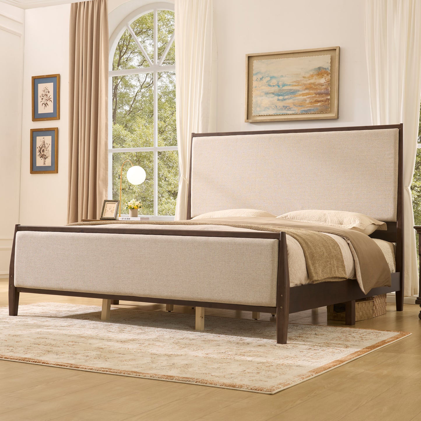 Slumber Tall Solid Wood Bed Frame King Dark Walnut Bed