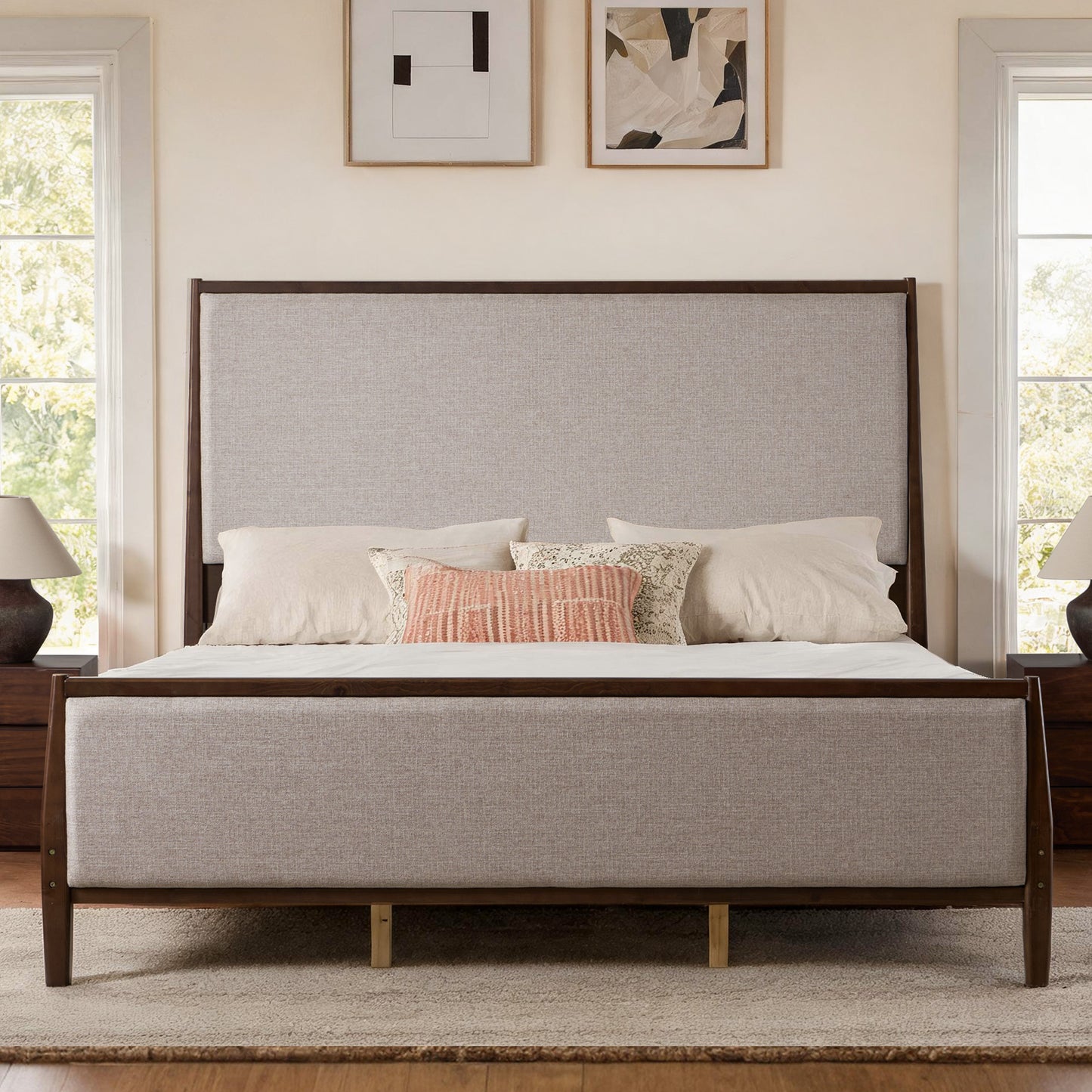 Slumber Tall Solid Wood Bed Frame King Dark Walnut Bed