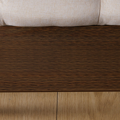 Flank Solid Wood Wingback Bed Frame King Dark Walnut