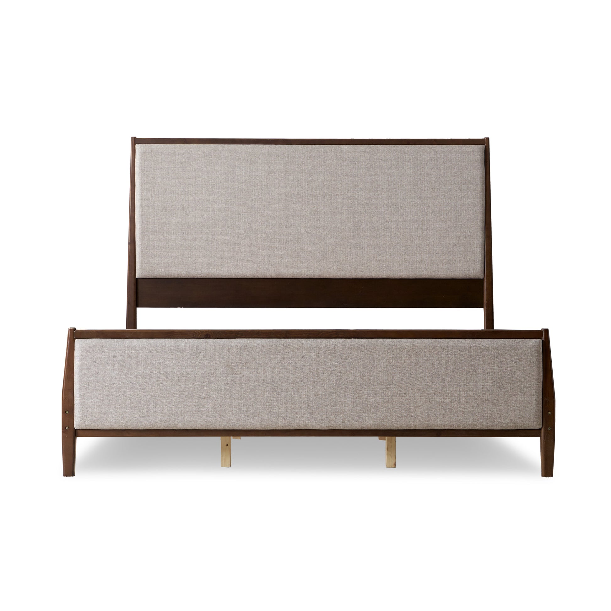 Slumber Tall Solid Wood Bed Frame Queen Dark Walnut Bed