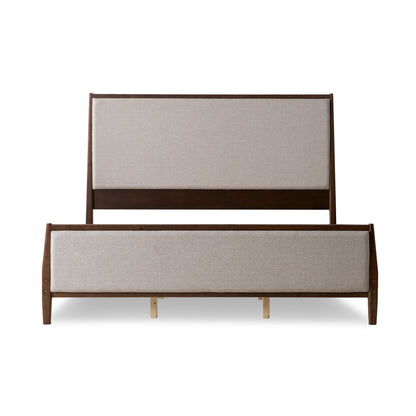 Slumber Tall Solid Wood Bed Frame Queen Dark Walnut Bed