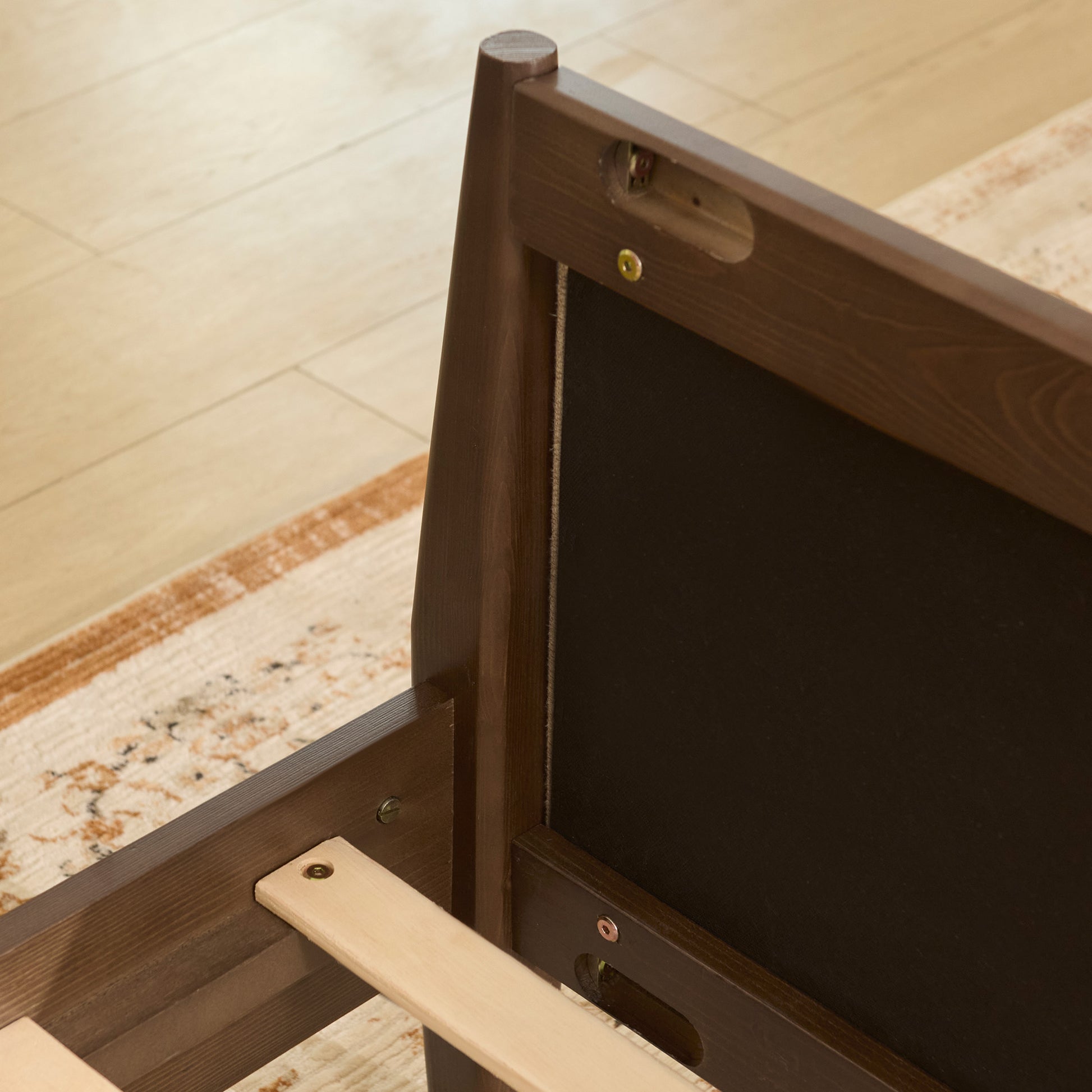 Slumber Tall Solid Wood Bed Frame Queen Dark Walnut Bed