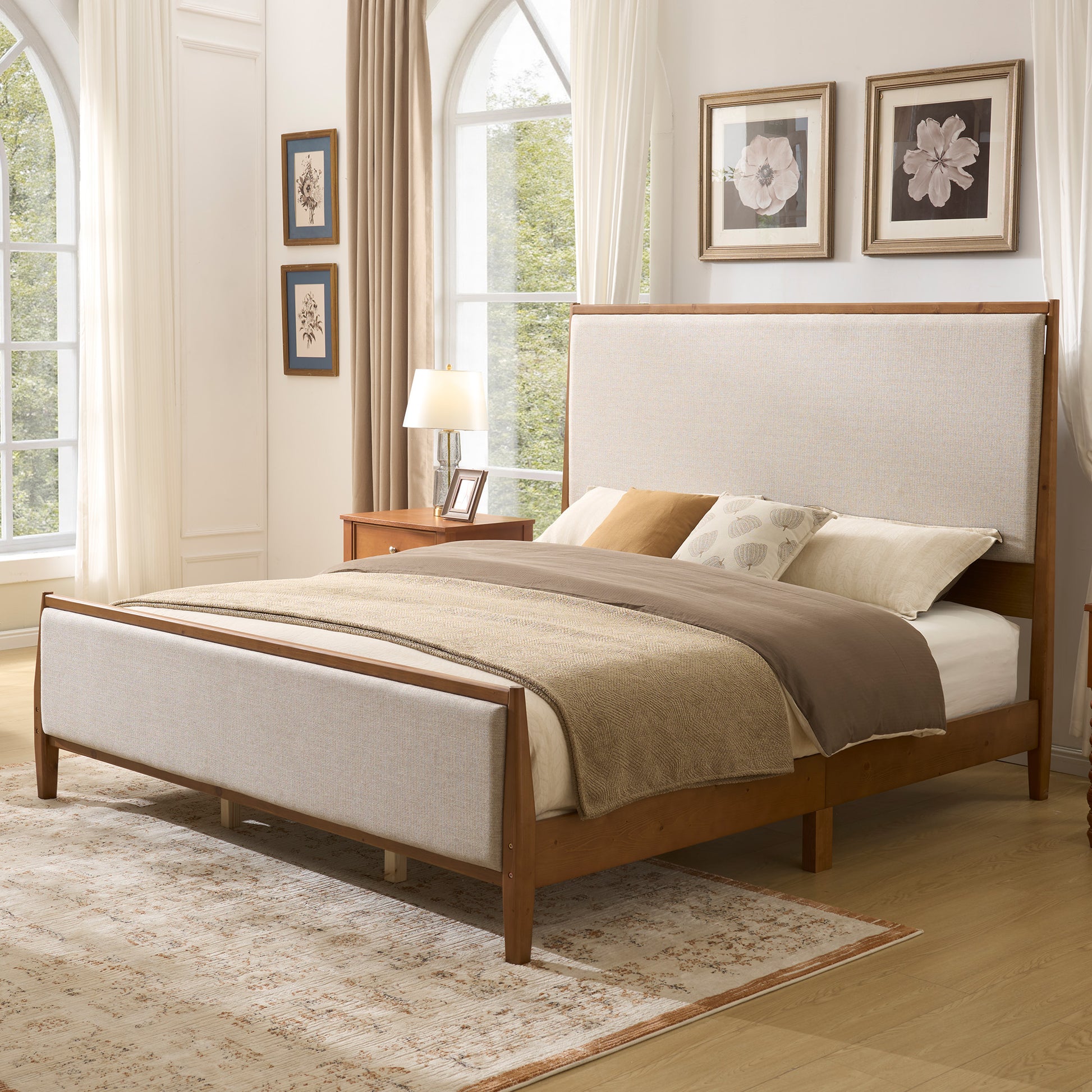 Slumber Tall Solid Wood Bed Frame Queen Walnut Bed