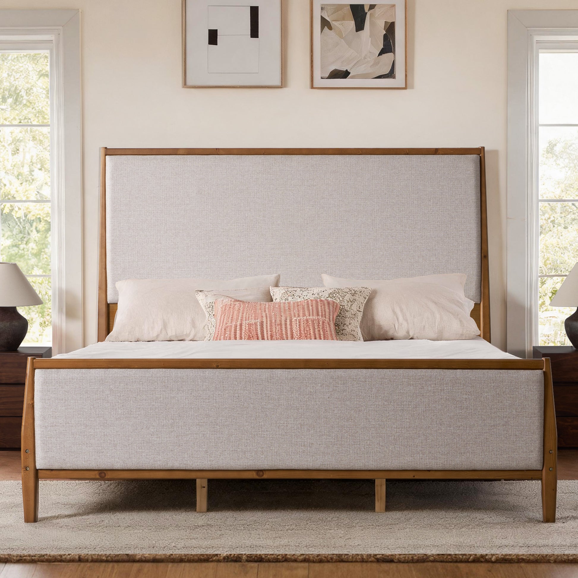 Slumber Tall Solid Wood Bed Frame Queen Walnut Bed