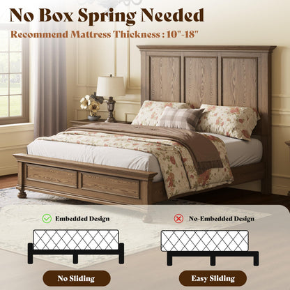 Bobbin Solid Wood Platform Bed Amerlife Light Brown / King