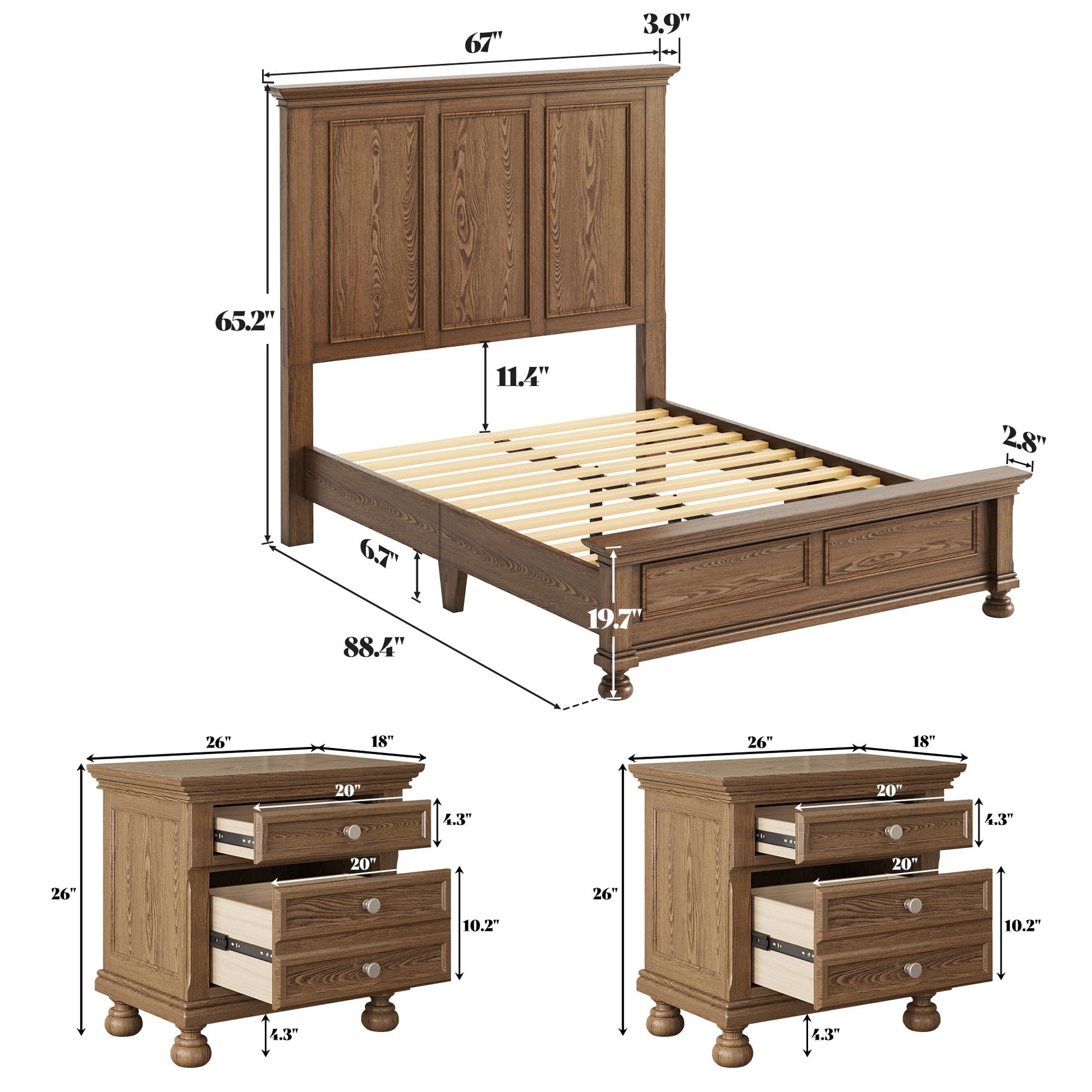 Bobbin Solid Wood Bedroom Set Amerlife 