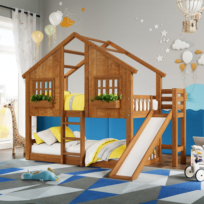 Cabin Bed Frame - Natural Wood