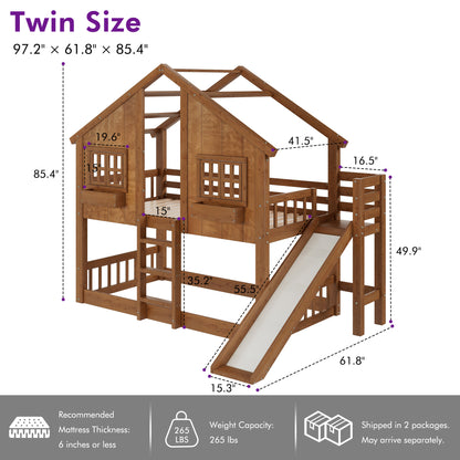 Cabin Bed Frame - Natural Wood