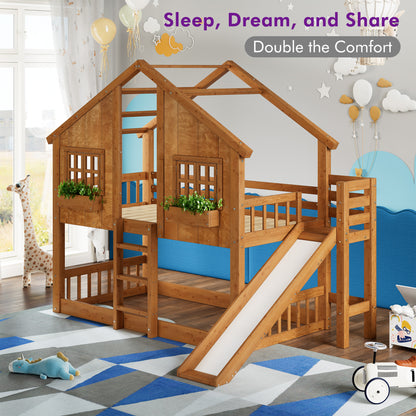 Cabin Bed Frame - Natural Wood