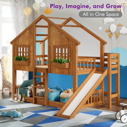 Cabin Bed Frame - Natural Wood