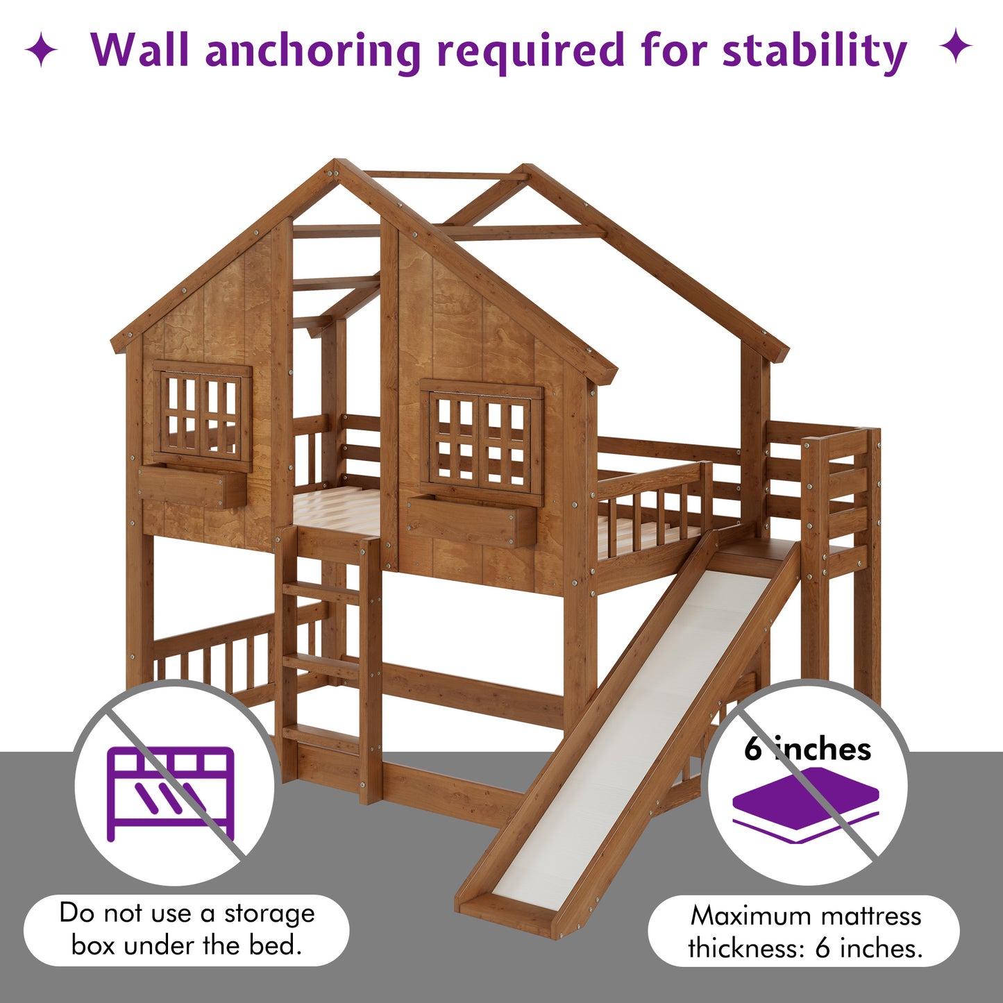 Cabin Bed Frame - Natural Wood