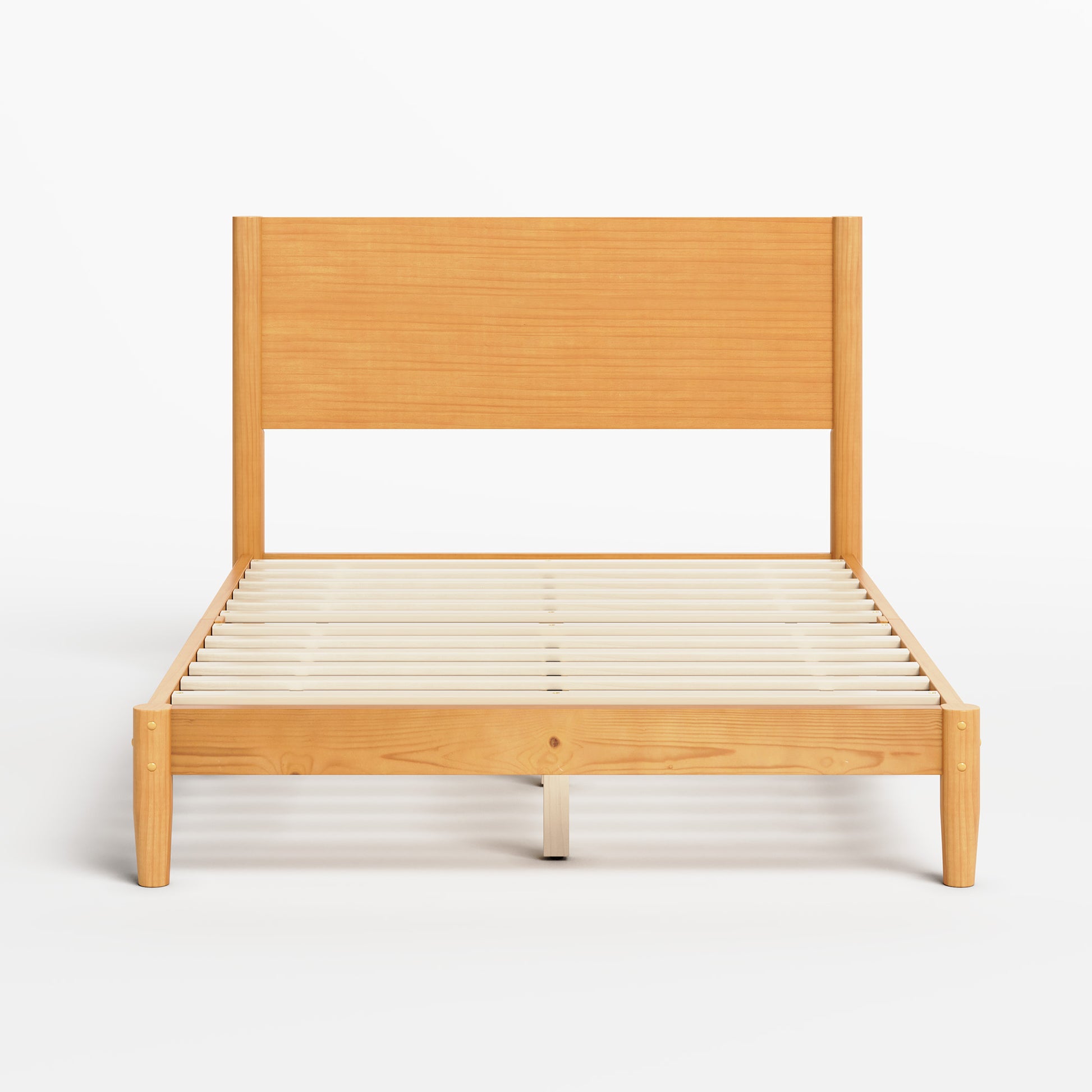 Mid Century Modern Platform Bed-FULL NATURAL