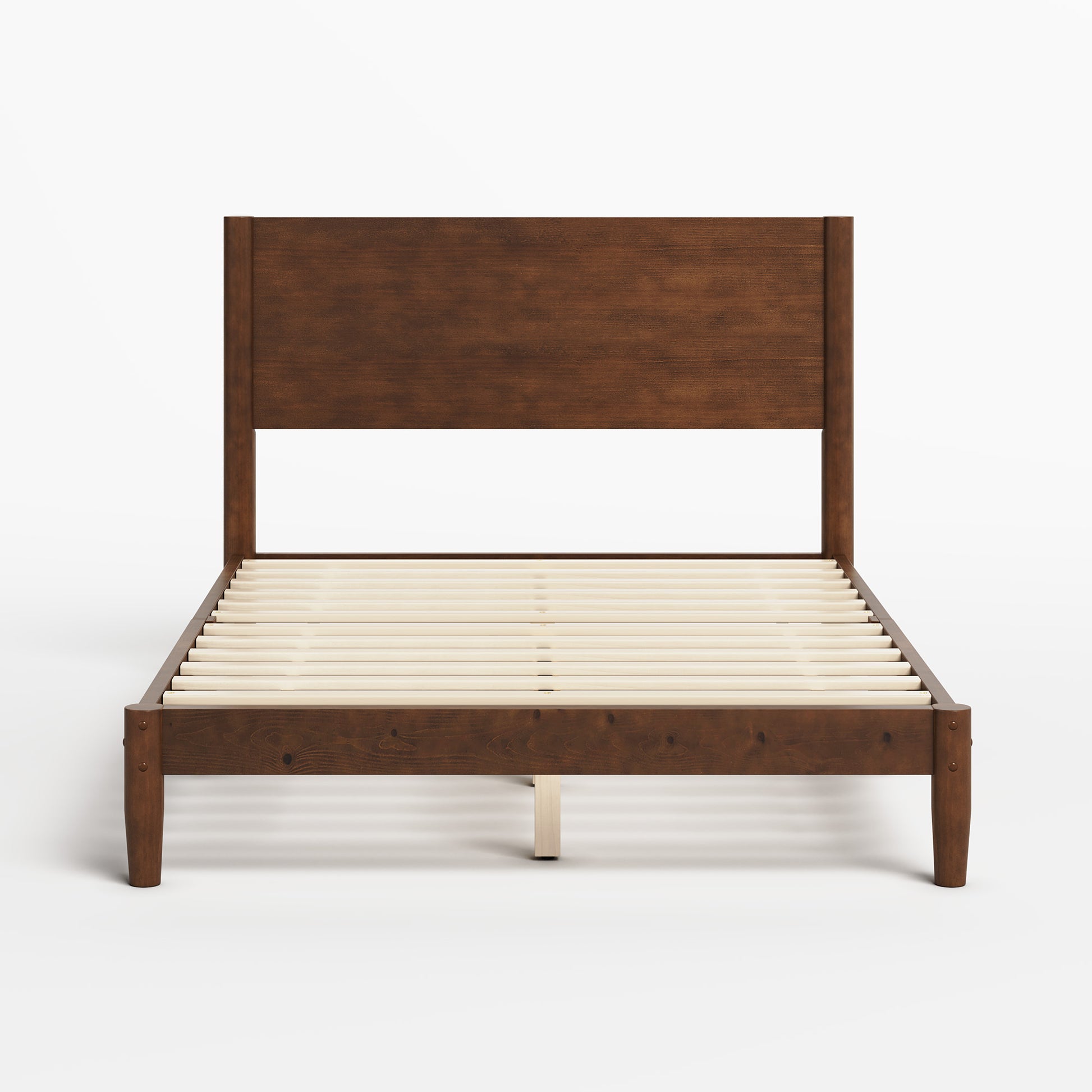 Mid Century Modern Platform Bed-FULL WALNUT