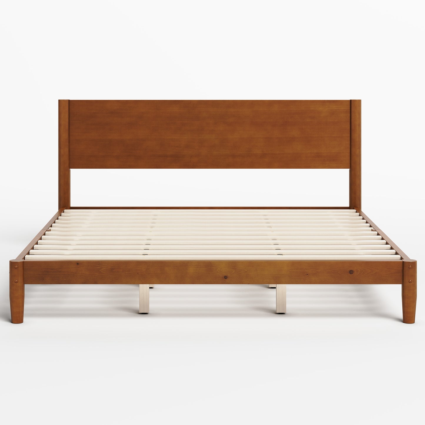 Mid Century Modern Platform Bed-KING BROWN