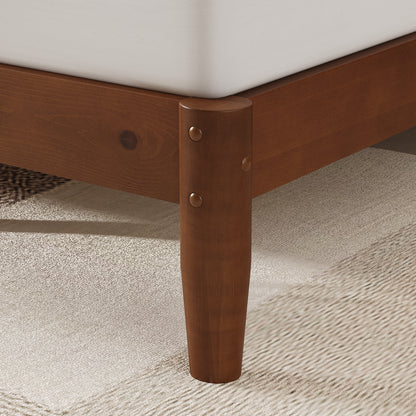 Mid Century Modern Platform Bed-KING BROWN