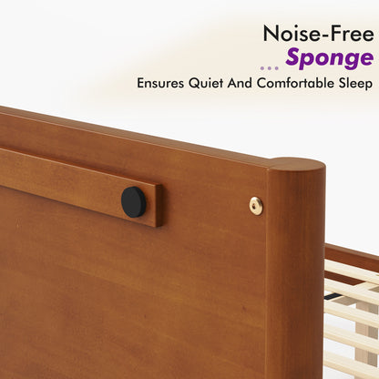 Mid Century Modern Platform Bed-KING BROWN