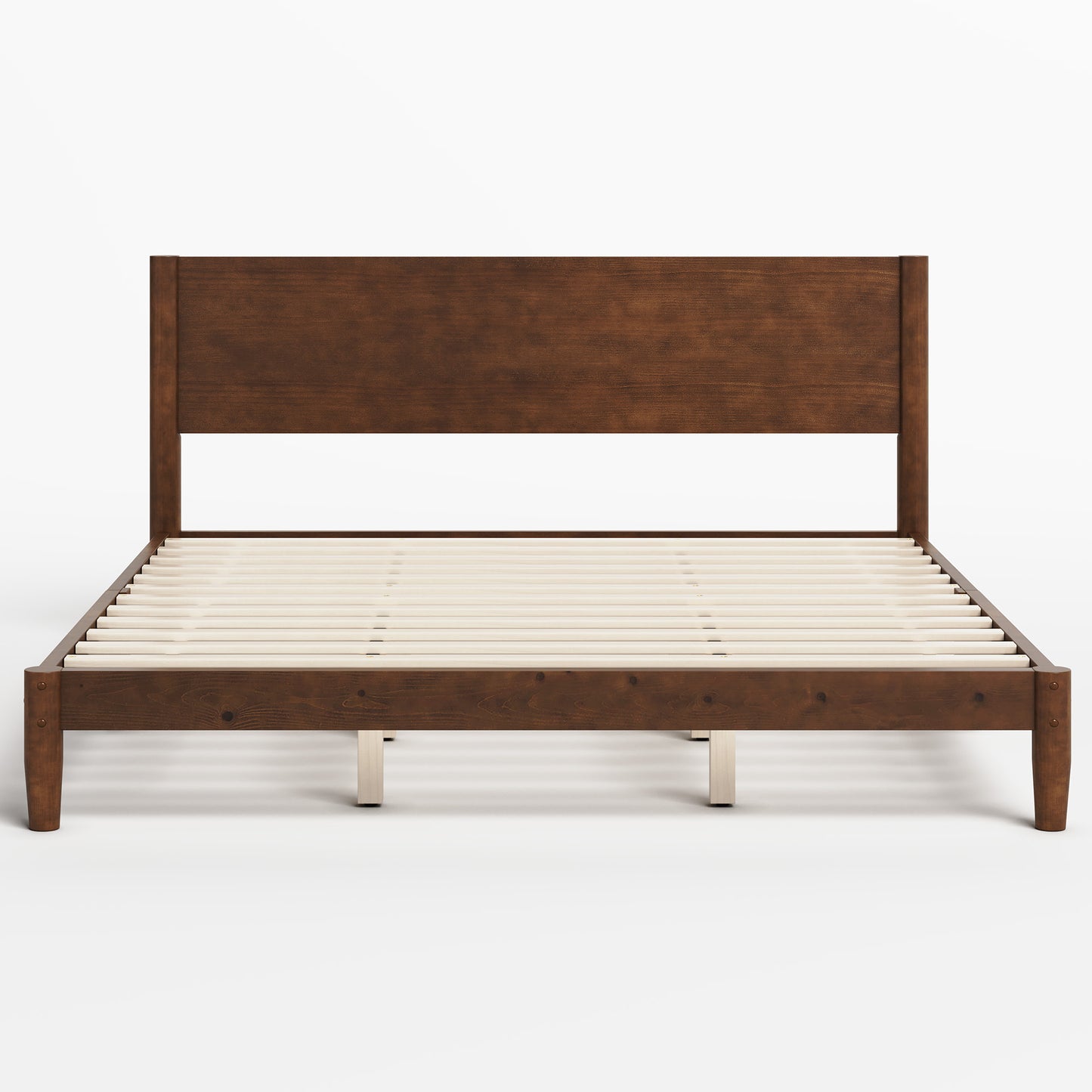 Mid Century Modern Platform Bed-KING WALNUT