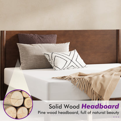 Mid Century Modern Platform Bed-KING WALNUT