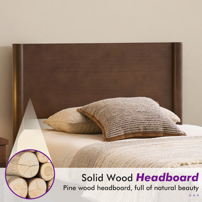Mid Century Modern Platform Bed-TWIN WALNUT