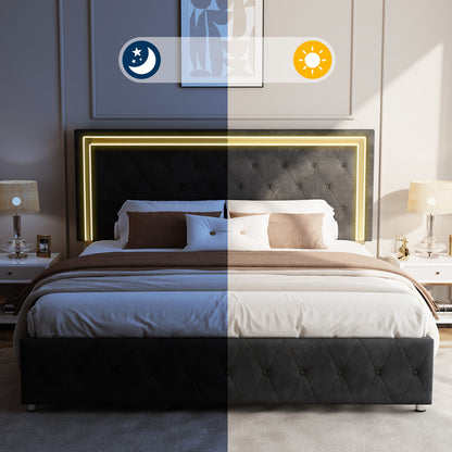 Hues LED Bed Frame-F-BLACK