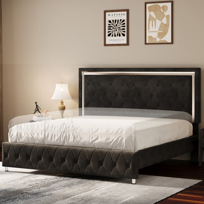 Hues LED Bed Frame-F-BLACK